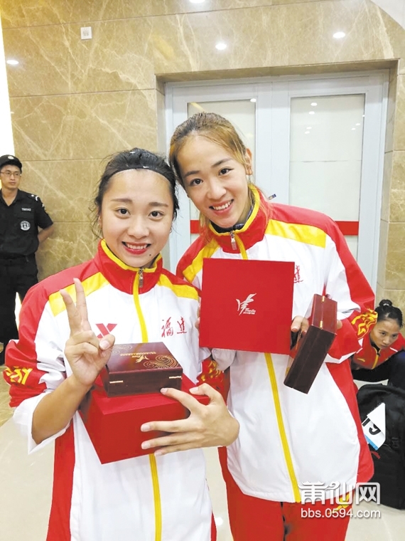 的女子4x100米接力的决赛当中,仙游籍运动员林慧君与队友一起表现强势