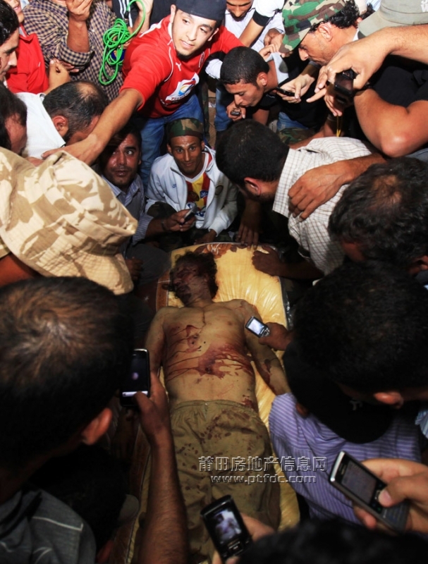 卡扎菲儿子死亡惨象图片