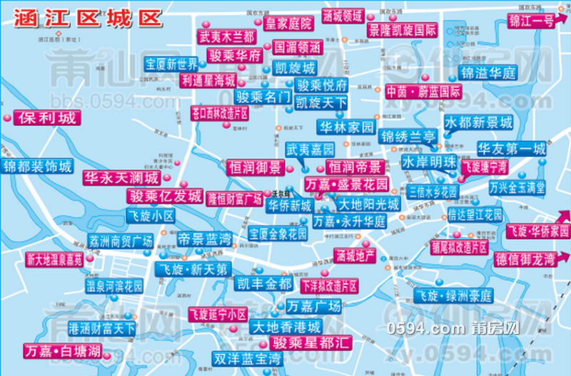 涵江区教育局:入读涵江第二实验小学的新增楼盘