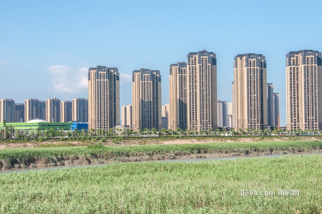 木兰溪南岸看玉湖新城,大城初现